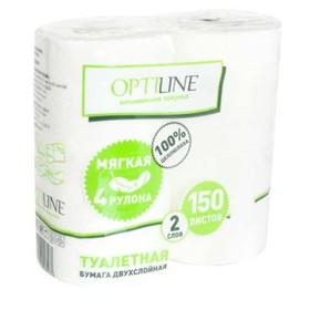Туалетная бумага Optiline 2-слойная 4рул/блок